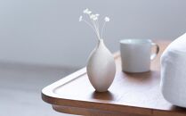 【瑞光窯-ZUIKOU-】フラワーベース＆ドライフラワー　No.002 Ecru Beige × スターフラワー　花 花瓶 陶磁器 シンプル 京都