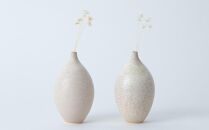 【瑞光窯-ZUIKOU-】フラワーベース＆ドライフラワー　No.002 Ecru Beige × スターフラワー　花 花瓶 陶磁器 シンプル 京都