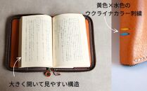 【革工房Japlish】ファスナー式で安心の文庫本カバー【レッド】バッグの中で本を守る構造＜福岡市の本革製品＞