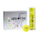 ゴルフ ボール カラーボール KIRA STAR 12球入 1ダース【カラー ：イエロー】キャスコ KASCO 高弾道 ユニセックス 初心者 かわいい 2ピース 1コア 1カバー 見える ソフト ヘッドスピード さぬき市