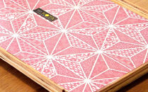 カフェトレー　大（和柄ブルーまたは和柄レッド）杉 北海道 KOTA インテリア 手作り 家具職人  モダン 家具 家具 家具 家具 家具 家具