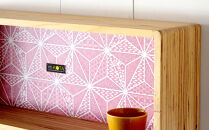 箱型飾り棚　小（和柄ブルーまたは和柄レッド）杉  北海道 KOTA インテリア 手作り 家具職人  モダン 家具 家具 家具 家具 家具 家具