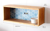 箱型飾り棚　小（和柄ブルーまたは和柄レッド）杉  北海道 KOTA インテリア 手作り 家具職人  モダン 家具 家具 家具 家具 家具 家具