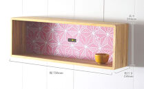 箱型飾り棚　大（和柄ブルーまたは和柄レッド）杉  北海道 KOTA インテリア 手作り 家具職人  モダン 家具 家具 家具 家具 家具 家具