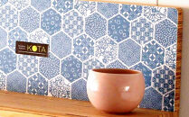 Ｌ型飾り棚（和柄ブルー） 杉  北海道 KOTA インテリア 手作り 家具職人 モダン 家具 家具 家具 家具 家具 家具