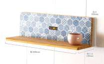 Ｌ型飾り棚（和柄ブルー） 杉  北海道 KOTA インテリア 手作り 家具職人 モダン 家具 家具 家具 家具 家具 家具