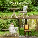 【ホワイト（本体）× ゴールド（クッション）】松永工房 Petit. Continue プティ・チェア ミニチュア家具 1／3家具 ドール家具 ドール 40～60センチ対応  インテリア アンティーク家具 木製 椅子 チェア ねこ脚  プティ・ドゥ・カンティーニュ