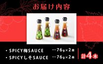 SPICY梅SAUCE＆SPICYしそSAUCE4本セット(各2本) 【梅干し屋が作った新感覚調味料】