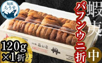 ＜先行受付＞＜27年1月～6月内発送＞エゾバフンウニ（中）折うに&nbsp;120g×1枚