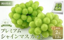 【2025年先行予約】 プレミアム シャイン マスカット 晴王 2房 約1.2kg 赤秀品 岡山県産 船穂産 種無し 皮ごと食べる 旬の美味しさ 9月以降にお届け フレッシュ 贈答用 ハレノフルーツ