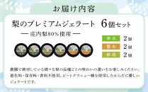 ＜庄内梨80％使用＞梨のプレミアムジェラート&nbsp;6個&nbsp;セット（幸水・豊水・新高&nbsp;各2個）