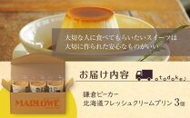 鎌倉ビーカー北海道フレッシュクリームプリン3個セット ｜ スイーツ デザート プリン ぷりん 贅沢 菓子 おかし クリーム 食品 人気 おすすめ セット 手作り 詰め合わせ 詰合せ 送料無料 鎌倉 神奈川 