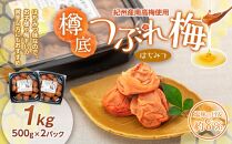 紀州産 南高梅 樽底 つぶれ梅 はちみつ 1kg 500g × 2パック 梅干し 梅干 うめぼし