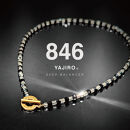 【846YAJIRO】〔スポーツネックレス〕８シリーズ ネックレス GOLD TITA22【DEEP BLACK】（Lサイズ50センチ)