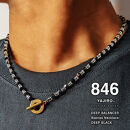 【846YAJIRO】〔スポーツネックレス〕８シリーズ ネックレス GOLD TITA22【DEEP BLACK】（Lサイズ50センチ)