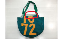 【競走馬調教用ゼッケン使用：ゼッケンバッグ】　トートバッグＬ【1-緑色ゼッケン×橙文字】