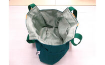 【競走馬調教用ゼッケン使用：ゼッケンバッグ】　トートバッグＬ【1-緑色ゼッケン×橙文字】