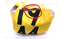 【競走馬調教用ゼッケン使用：ゼッケンバッグ】　トートバッグＬ【3-黄色ゼッケン×黒文字】