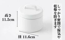 にちにち道具 ラウンドキャニスター Sサイズ　琺瑯でできた 円形のフタ付き 保存容器　00307556