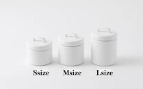 にちにち道具&nbsp;ラウンドキャニスター&nbsp;Ｍサイズ&nbsp;琺瑯でできた&nbsp;円形のフタ付き&nbsp;保存容器&nbsp;00307557