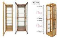 無垢リビング家具アレーグリ(ショーケース・コレクションボード・キュリオ)45cm&nbsp;左開き【2色】