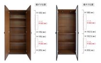 天然木リビング家具ミト(キャビネット・シェルフ)76cm&nbsp;板戸&nbsp;WN