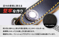 【デグナー】レザーキーホルダー [K-51F]【カラー：ブラック-オレンジ】［ 京都 八王子 キーホルダー 革 人気 おすすめ 革 レザー ツーリング ライダー バイカー バイク ブランド メーカー ギア パーツ ］