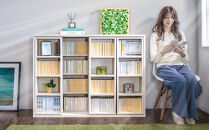 トリプル&nbsp;スライド本棚&nbsp;ホワイトオーク&nbsp;約幅120x奥行33.7x高さ92cm&nbsp;全段B6&nbsp;本棚&nbsp;書棚&nbsp;スライド&nbsp;3連&nbsp;3列&nbsp;大容量&nbsp;ロータイプ&nbsp;ワイド&nbsp;トリプルスライド&nbsp;aku100274003