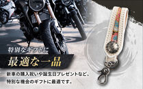 【デグナー】花山レザーキーホルダー[K-70K] 【カラー：都桜-ホワイト】［ 京都 八王子 キーホルダー 革 人気 おすすめ 革 レザー ツーリング ライダー バイカー バイク ブランド メーカー ギア パーツ ］