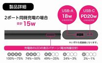 LOGOSモバイルバッテリー 10000mAh PD20W対応 LG-LP124G【グリーン】