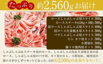 【1月発送】瀬戸内育ち “極上”の豚肉「瀬戸のもち豚せと姫」スペシャルセット約2,560g (ロース×2種・肩ロース×2種・バラ・ヒレ・小間切れ・豚トロ)