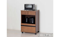 コンパクトレンジワゴン&nbsp;キッチンワゴン&nbsp;約幅55×奥行40×高さ82cm&nbsp;ブラウン&nbsp;スライドトレー付き&nbsp;引き出し付き&nbsp;コンセント付き&nbsp;キャスター付き&nbsp;大理石調メラミンシート天板&nbsp;AKU104405001