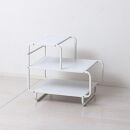 オープンラック&nbsp;約幅61×奥行45×高さ56cm&nbsp;白木目&nbsp;ディスプレイラック&nbsp;ショップ家具&nbsp;3段&nbsp;アイアン&nbsp;AKU1044115