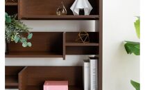 RIDE&nbsp;ライド&nbsp;90シェルフ&nbsp;ダークブラウン&nbsp;幅90&nbsp;高さ182&nbsp;さまざまなサイズの本を収納できる段違い棚