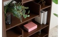 RIDE&nbsp;ライド&nbsp;90シェルフ&nbsp;ダークブラウン&nbsp;幅90&nbsp;高さ182&nbsp;さまざまなサイズの本を収納できる段違い棚