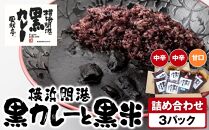 風我亭の横浜開港黒カレーと黒米の詰め合わせ　3パック【中辛2個、甘口1個】