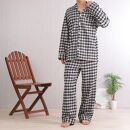 【カラー：ネイビー サイズ：M】ヤクウール 格子柄 メンズパジャマ