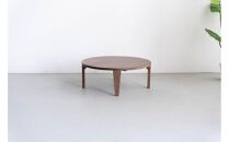 丸ローテーブル 円形 ラウンド リビングテーブル 折脚 折畳 ちゃぶ台 ウォールナット 無垢 80cm 大川市