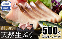 【2026年1月発送】北海道 知床羅臼産 天然ぶり刺身 500g (250g×2パック) 魚 海産物 魚介 魚介類 ブリ 鰤 刺身 ご飯のお供 冷凍 生産者 支援 応援