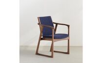 ウォールナット無垢材&nbsp;ギル&nbsp;アームチェア&nbsp;肘付&nbsp;レザー&nbsp;大川市&nbsp;辻製作所