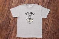 仙台・宮城の観光Tシャツ　「猫と笹かま」Tシャツ  Lサイズ　［T-01］