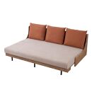 【開梱設置】ソファベッド&nbsp;幅200cmフォース&nbsp;【ヴィンテージナチュラル×ベージュ】ごろ寝ソファセミダブル【モーブル／大川家具】