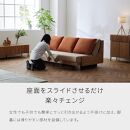 【開梱設置】ソファベッド&nbsp;幅200cmフォース&nbsp;【ブラウン×ベージュ】ごろ寝ソファセミダブル【モーブル／大川家具】