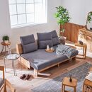 【開梱設置】ソファベッド&nbsp;幅180cm&nbsp;ヴィンセント【NA×ダークグレー】ごろ寝ソファ【モーブル／大川家具】