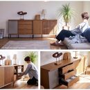 AGUERO&nbsp;アゲロ&nbsp;180cm&nbsp;サイドボード&nbsp;＜オークヴィンテージナチュラル＞&nbsp;&nbsp;【モーブル】【大川家具】