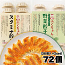 【大阪名物】大阪ふくちぁん　野菜餃子 冷凍生餃子×スタミナ餃子冷凍生餃子 ［各36個入×2パック 計72個］