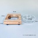 ペットフードテーブル　hole&nbsp;SS（福岡市内製造）（ガラスボウル付き）