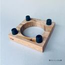 ペットフードテーブル　hole&nbsp;SS（福岡市内製造）（ガラスボウル付き）