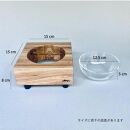 ペットフードテーブル　hole&nbsp;S（福岡市内製造）（ガラスボウル付き）