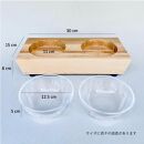 ペットフードテーブル　carving&nbsp;S&nbsp;2連（福岡市内製造）（ガラスボウル付き）